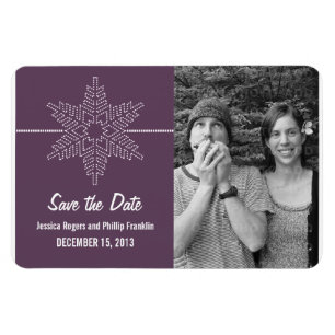 Sweet Snowflake Save the Date Magnet, Lila Magnet