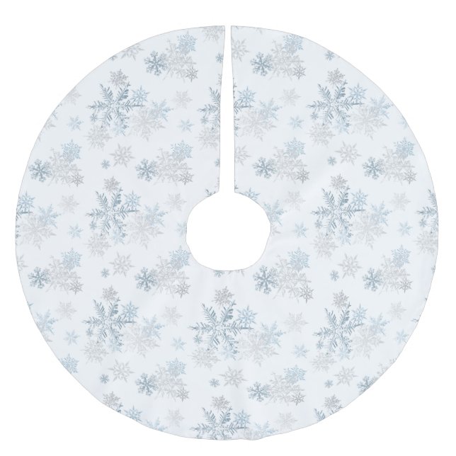 Sweet Snowflake Winter Wonderland Baumrock Polyester Weihnachtsbaumdecke (Vorderseite)