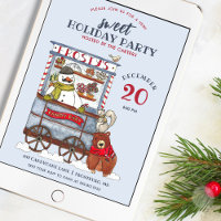 Sweet Snowman Candy Cart Watercolor Holiday Party