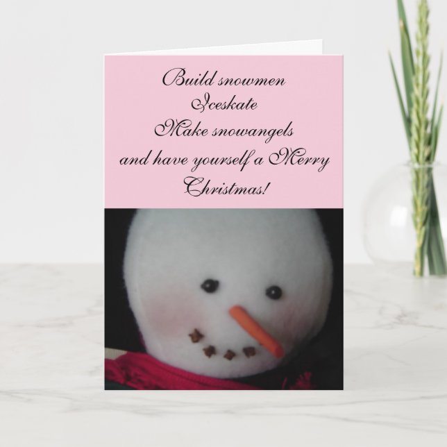 Sweet Snowman Feiertagskarte (Vorderseite)