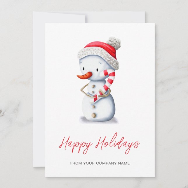 Sweet Snowman Logo Business Feiertagskarte (Vorderseite)