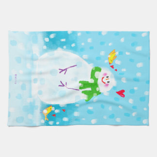 Sweet Snowman Noël Vacances Cuisine Tea Serviette