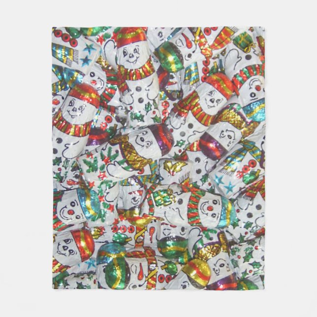 Sweet Snowmen Fleece Decke (Vorderseite)