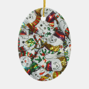 Sweet Snowmen Ornament Oval