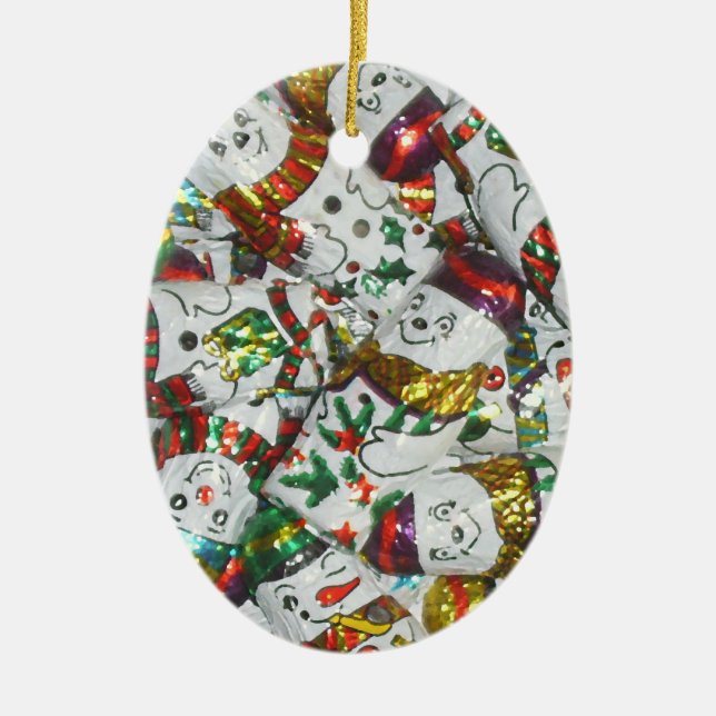 Sweet Snowmen Ornament Oval (Vorne)