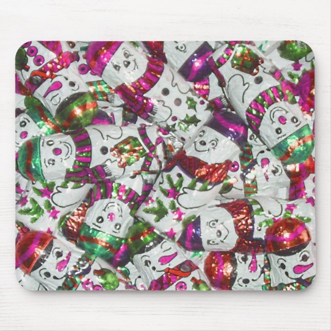 Sweet Snowmen Pink mousepad (Vorne)