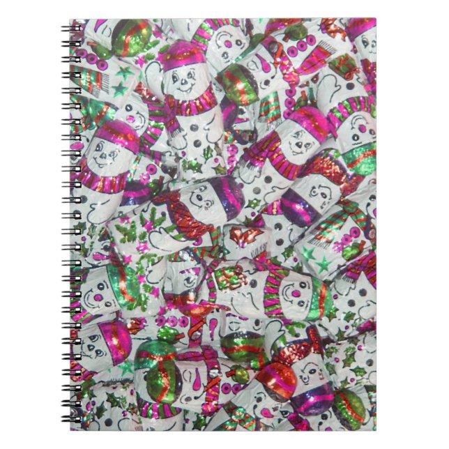 Sweet Snowmen Pink Notebook Notizblock (Vorderseite)