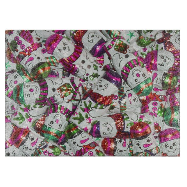 Sweet Snowmen Pink-Schnittpappe Schneidebrett (Vorderseite)
