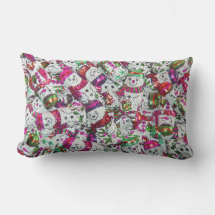 Sweet Snowmen Pink werfen Kissen Lumbar