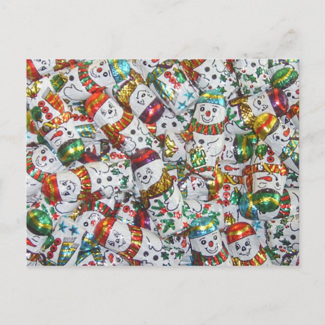 Sweet Snowmen Postkarte horizontal (Vorderseite)