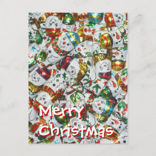 Sweet Snowmen Postkartenportrait Feiertagspostkarte