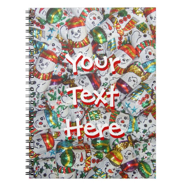 Sweet Snowmen Text Notebook Notizblock (Vorderseite)