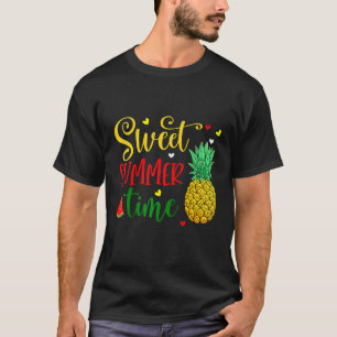 Sweet Sommerzeit Ananas Cool Sommerstrand Vaca T-Shirt