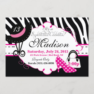 Sweet Sophisticated Diva Invitation Anniversaire