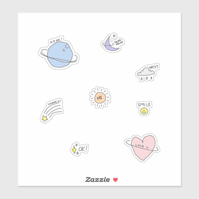 Sweet Space Sticker Set | Okpeach (Blatt)