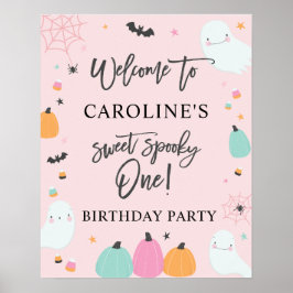 Sweet Spooky Ein 1. Geburtstag Party Begrüßungszei Poster
