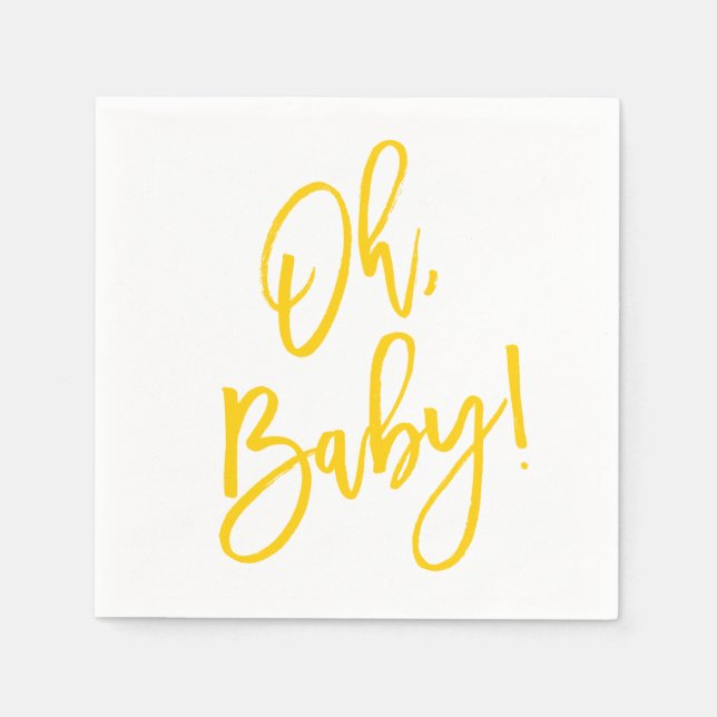 Sweet Sprigs Gender Neutral Baby Shower Napkin Serviette (Vorderseite)