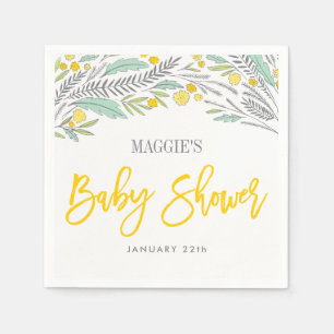 Sweet Sprigs Neutral angepasste Babydusche Napkin Serviette