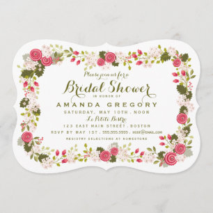 Sweet Spring Rose Floral Invitation douche nuptial