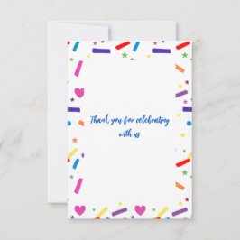 Sweet Sprinkle Geburtstagsparty Thema Dankeskarte