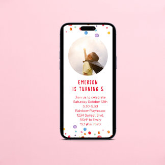 Sweet Sprinkle Kindergeburtstag Party Foto Einladung