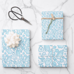 Sweet Sprinkles Ombre Blue Geschenkpapier Set