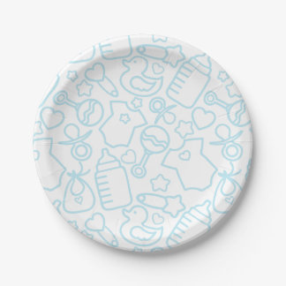 Sweet Sprinkles White Blue Pappteller