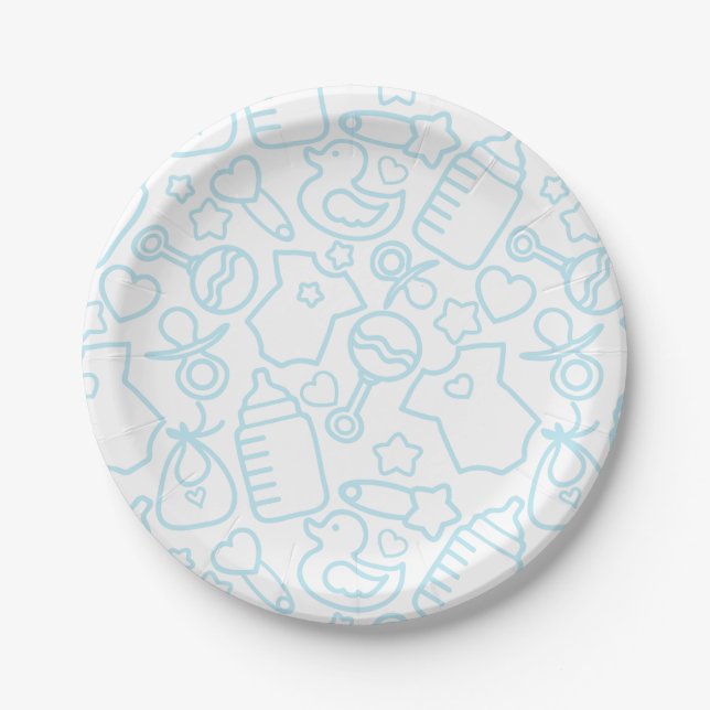 Sweet Sprinkles White Blue Pappteller (Vorderseite)