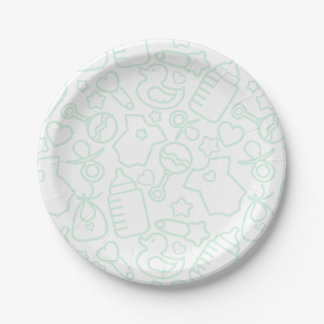 Sweet Sprinkles White Green Pappteller