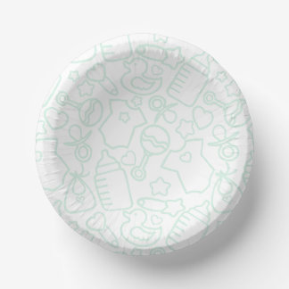 Sweet Sprinkles White Green Pappteller