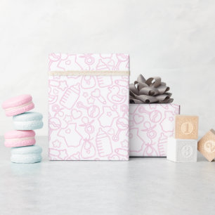 Sweet Sprinkles White Pink Geschenkpapier