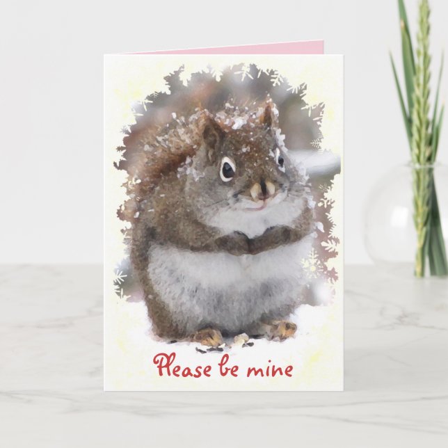 Sweet Squirrel Valentine Feiertagskarte (Vorderseite)