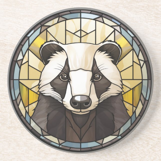 Sweet Stached Glass Badger Getränkeuntersetzer (Vorne)