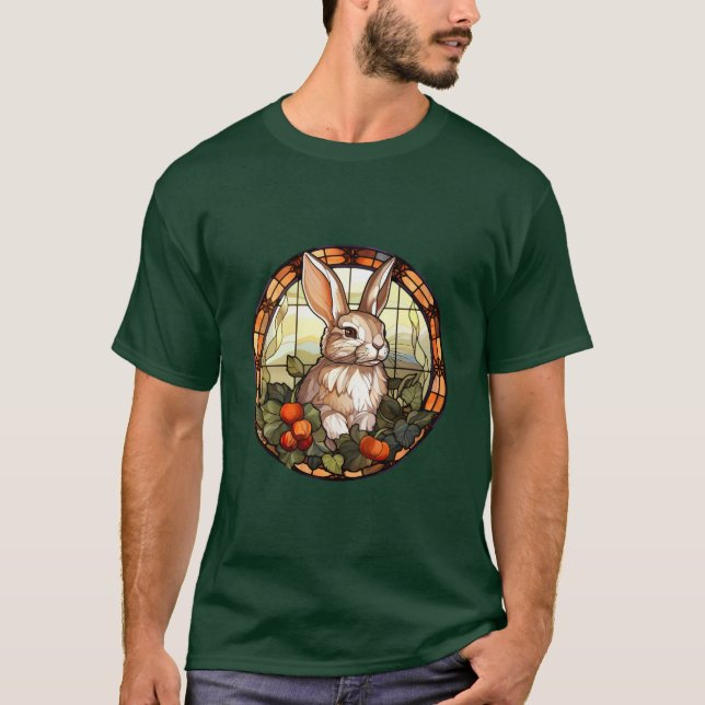 Sweet Stached Glass Bunny Rabbit T-Shirt (Vorderseite)