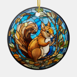 Sweet Stached Glass Eichhörnchen Keramik Ornament