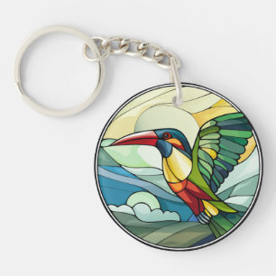 Sweet Stached Glass Toucan Bird Schlüsselanhänger