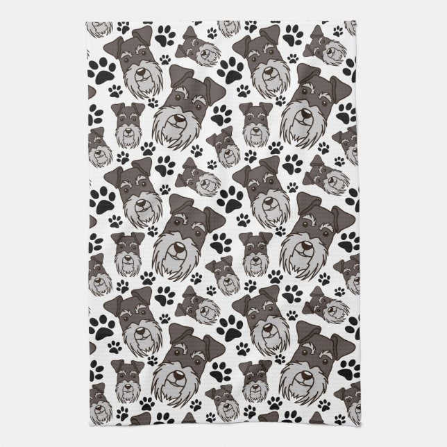 Sweet Standard Schnauzer Miniatur Pet Welpen Hund Geschirrtuch (Vertikal)