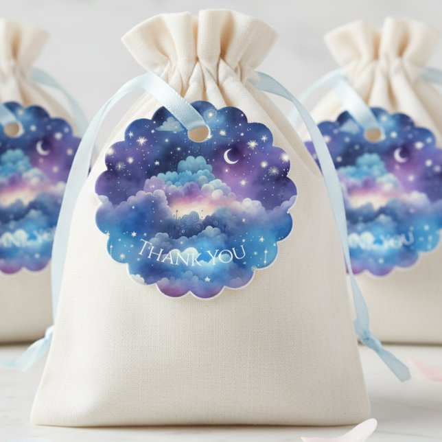 Sweet Starry Sky Baby Dusche Danke Tag Geschenkanhänger (Starry Sky baby shower favor thank you tag)