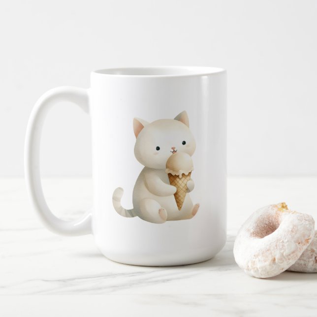 Sweet Start Coffee Tasse Kitty Cat mit Eis Creme (Mit Donut)