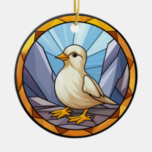 Sweet Stated Glass Dog Baby Chick Keramik Ornament