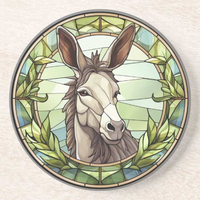 Sweet Stated Glass Donkey Getränkeuntersetzer (Vorne)