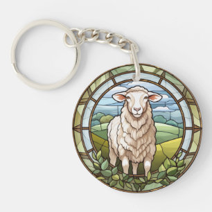 Sweet Stated Glass Farm Sheep Lamb Schlüsselanhänger