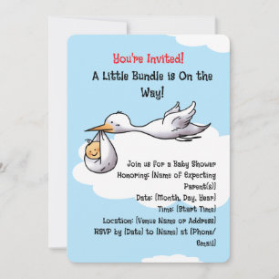 Sweet Stork Baby Anreise Baby Dusche Einladung