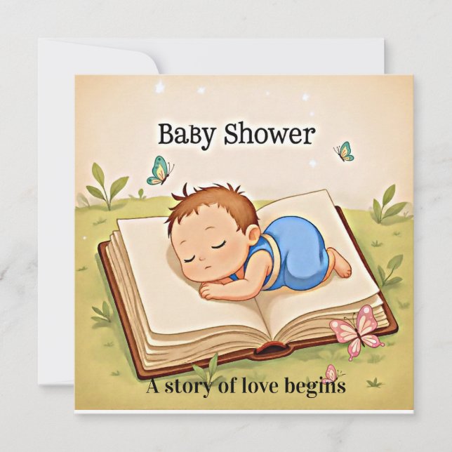 Sweet Story Baby Shower Invitation – Cozy Sleeping (Devant)