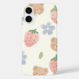 Sweet Strawbear Charm Phone Case für iPhone