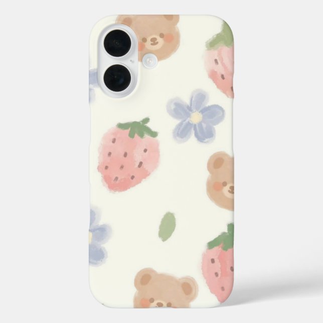Sweet Strawbear Charm Phone Case für iPhone (Rückseite)
