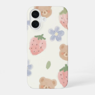 Sweet Strawbear Charm Phone Case für iPhone 16 Hülle
