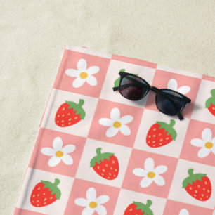 Sweet Strawberries & Blume Strandtuch