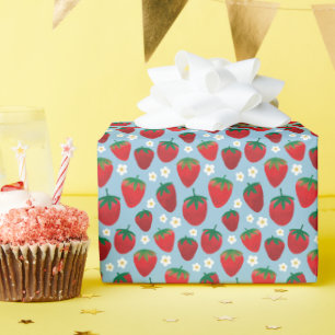 Sweet Strawberries Muster Geschenkpapier