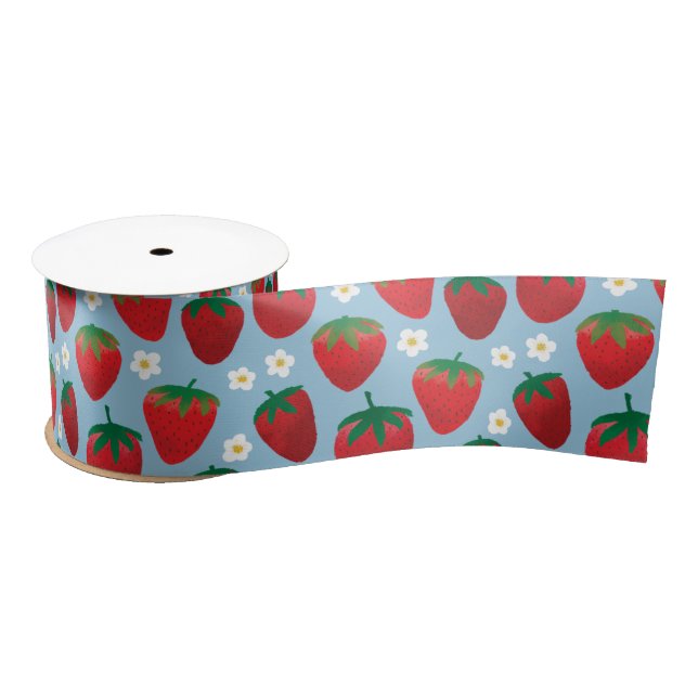 Sweet Strawberries Muster Satinband (Spule)